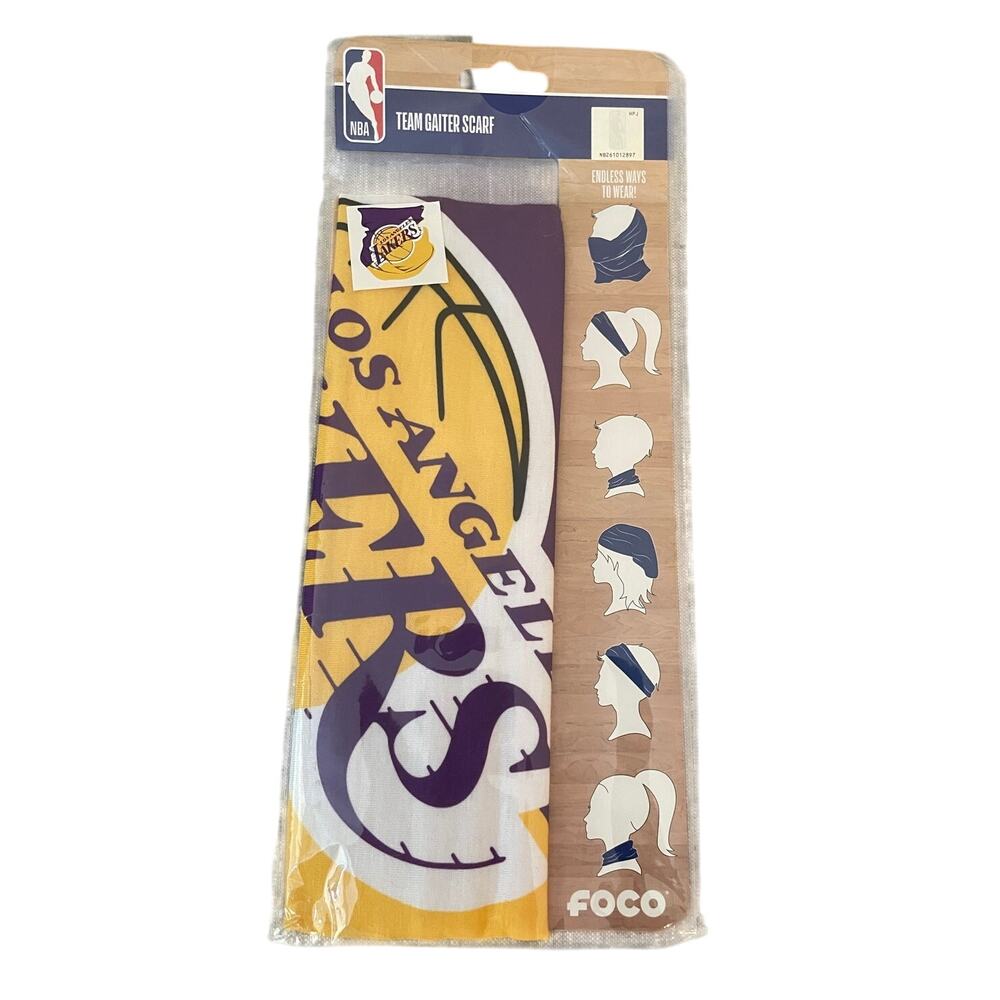 New FOCO NBA Unisex- Adult Los Angeles Lakers Team Logo Gaiter Scarf